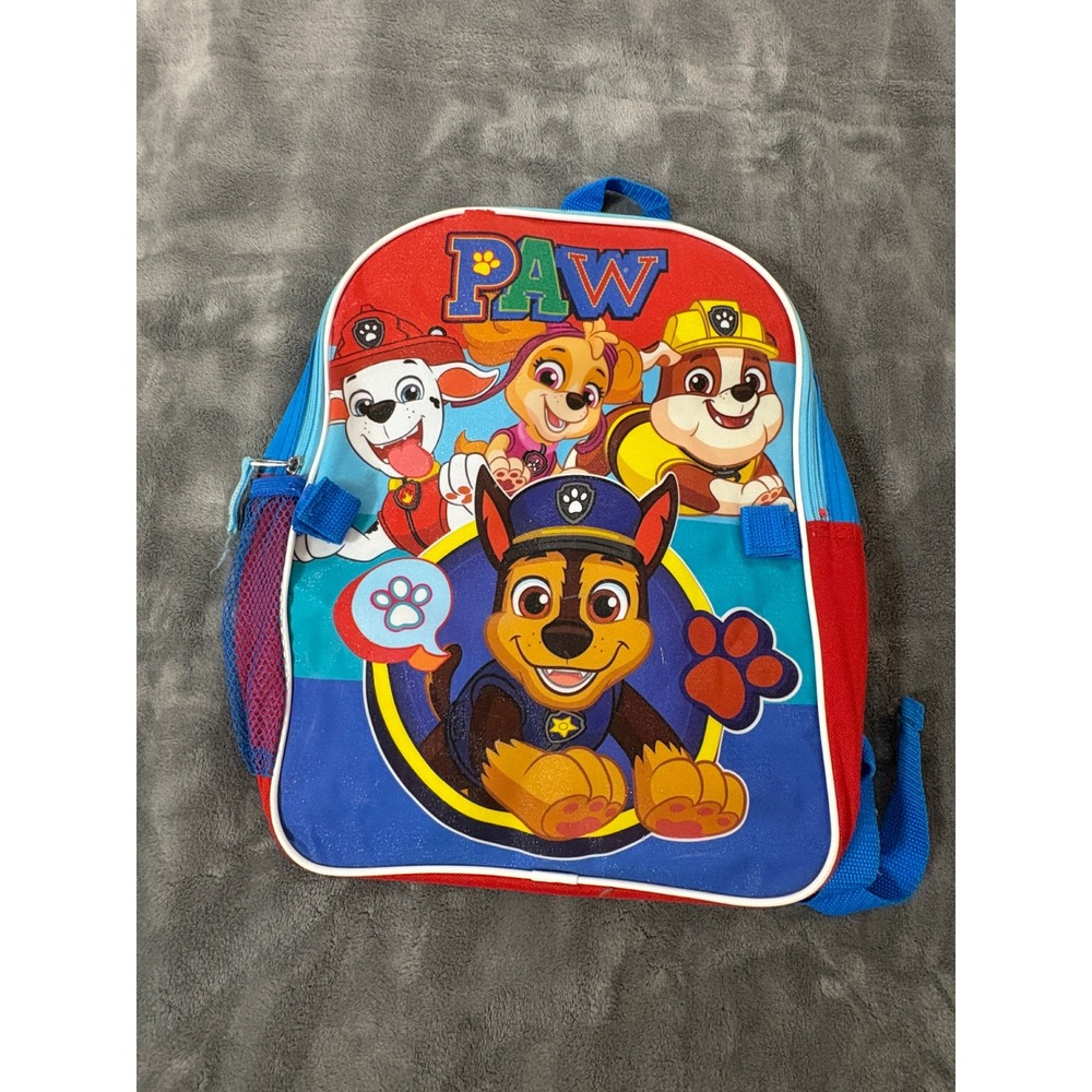 Paw Patrol Kids School Backpack Blue Red Character Graphic Marshall Chase